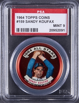 1964 Topps Coins #159 Sandy Koufax AS – PSA MINT 9